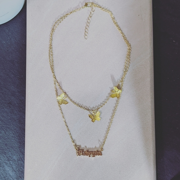 Babygirl Butterfly Layered Necklace - Picture 1 of 3